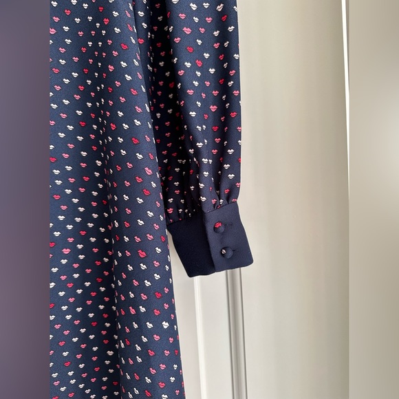 Kate Spade Lips Crepe Dress In Parisian Navy 4 - Picture 4 of 7